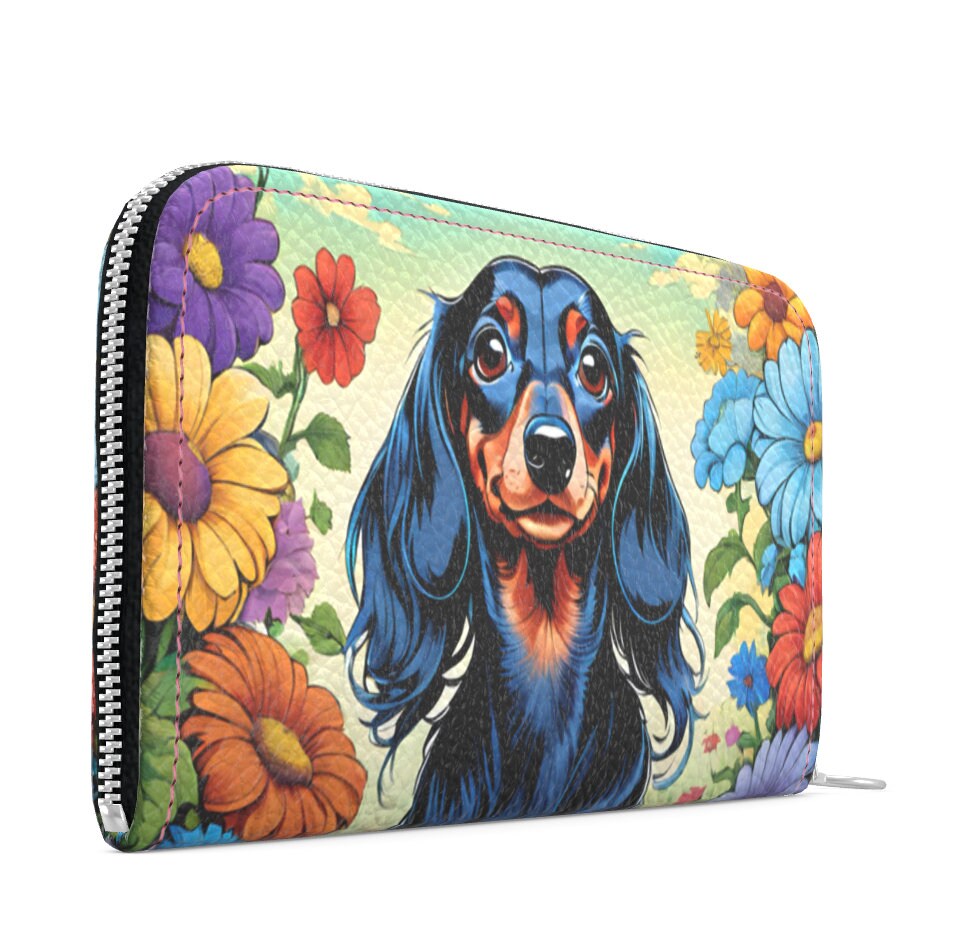 Dachshund Luxury High end Nappa Leather wallet made in London handmade