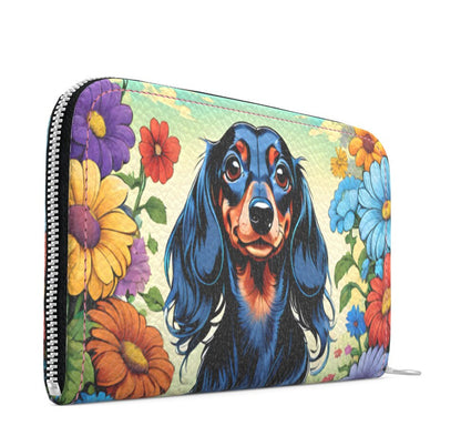 Dachshund Luxury High end Nappa Leather wallet made in London handmade