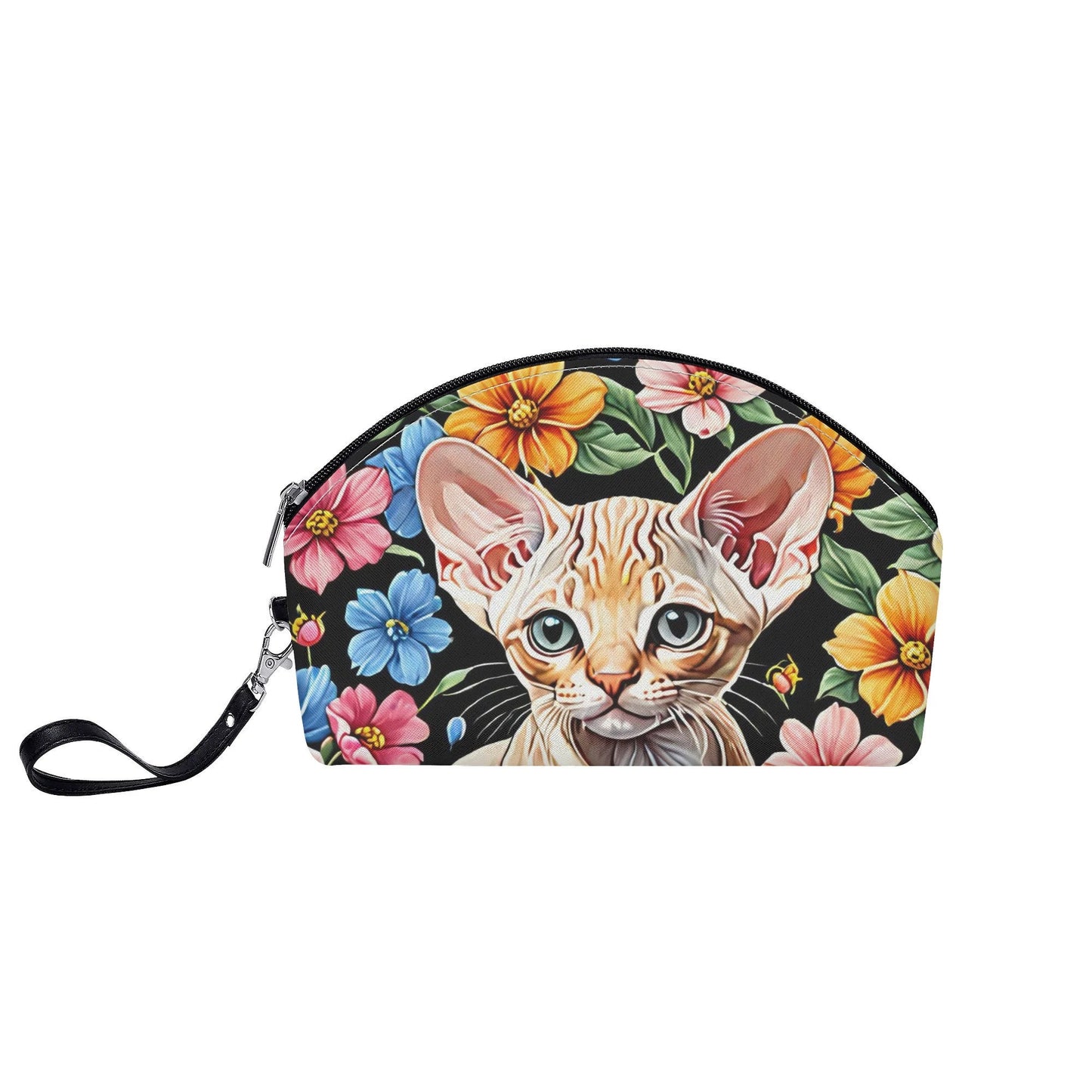 Sphinx Kitten Curved Cosmetic Bag