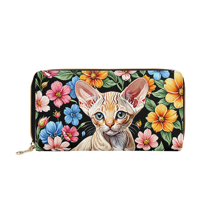 Sphinx Kitten Cat PU Leather Zipper Wallet