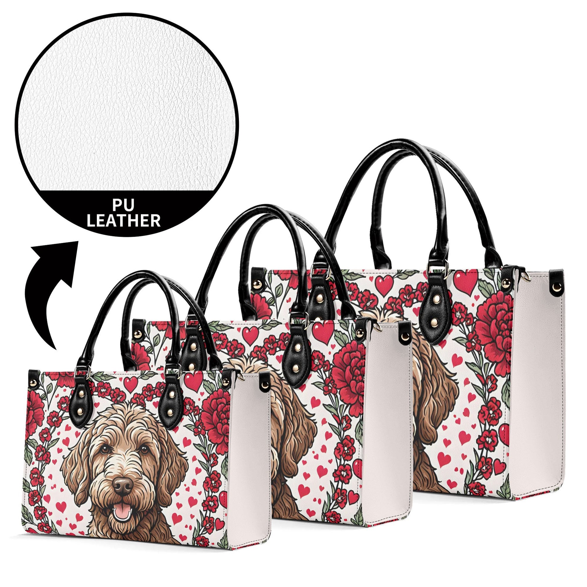 Labradoodle Women PU Leather Handbag