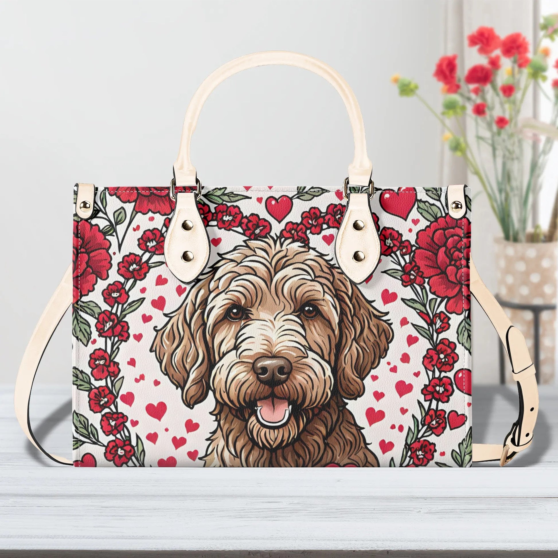 Labradoodle Women PU Leather Handbag