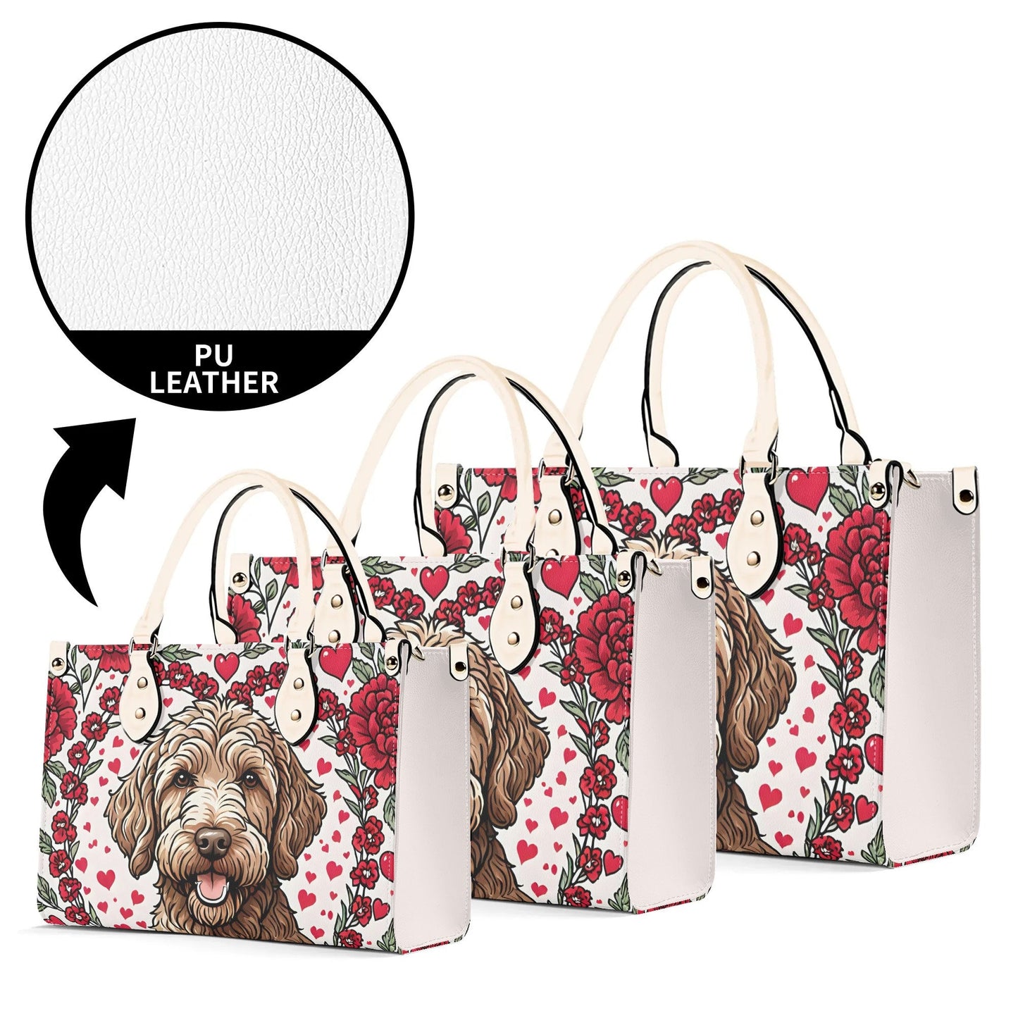 Labradoodle Women PU Leather Handbag