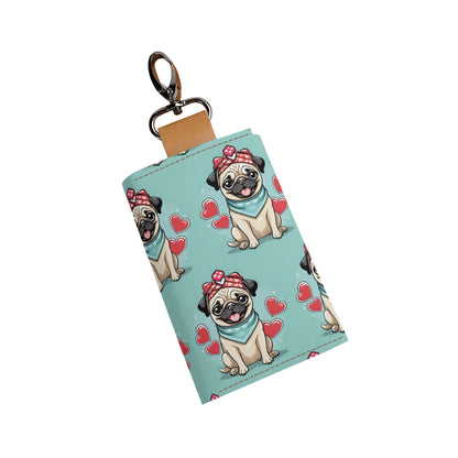 Pug Fashion PU Leather Custom KeyChain Purse