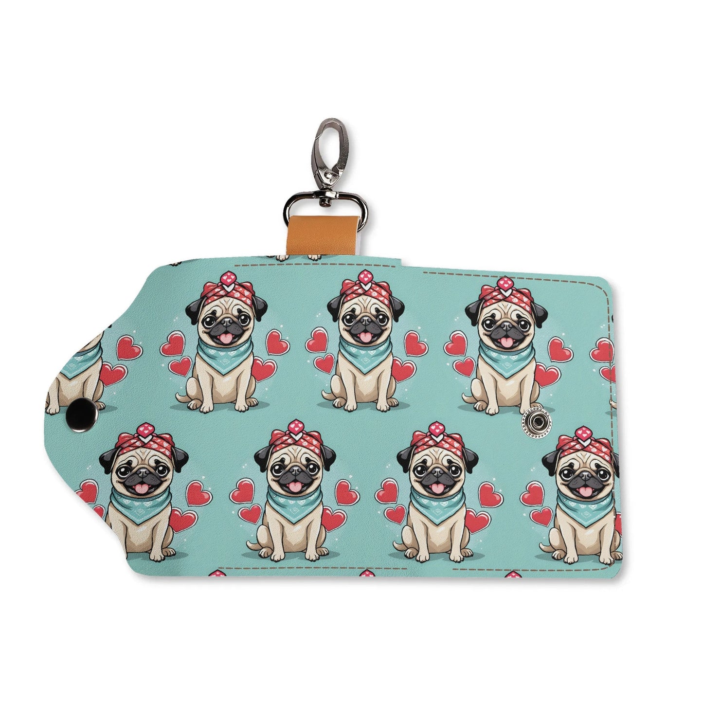 Pug Fashion PU Leather Custom KeyChain Purse