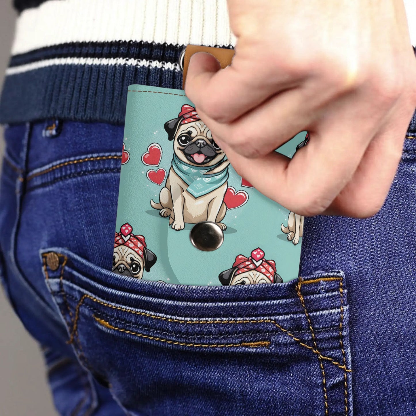 Pug Fashion PU Leather Custom KeyChain Purse