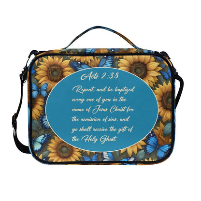 sunflower butterfly bible bag case