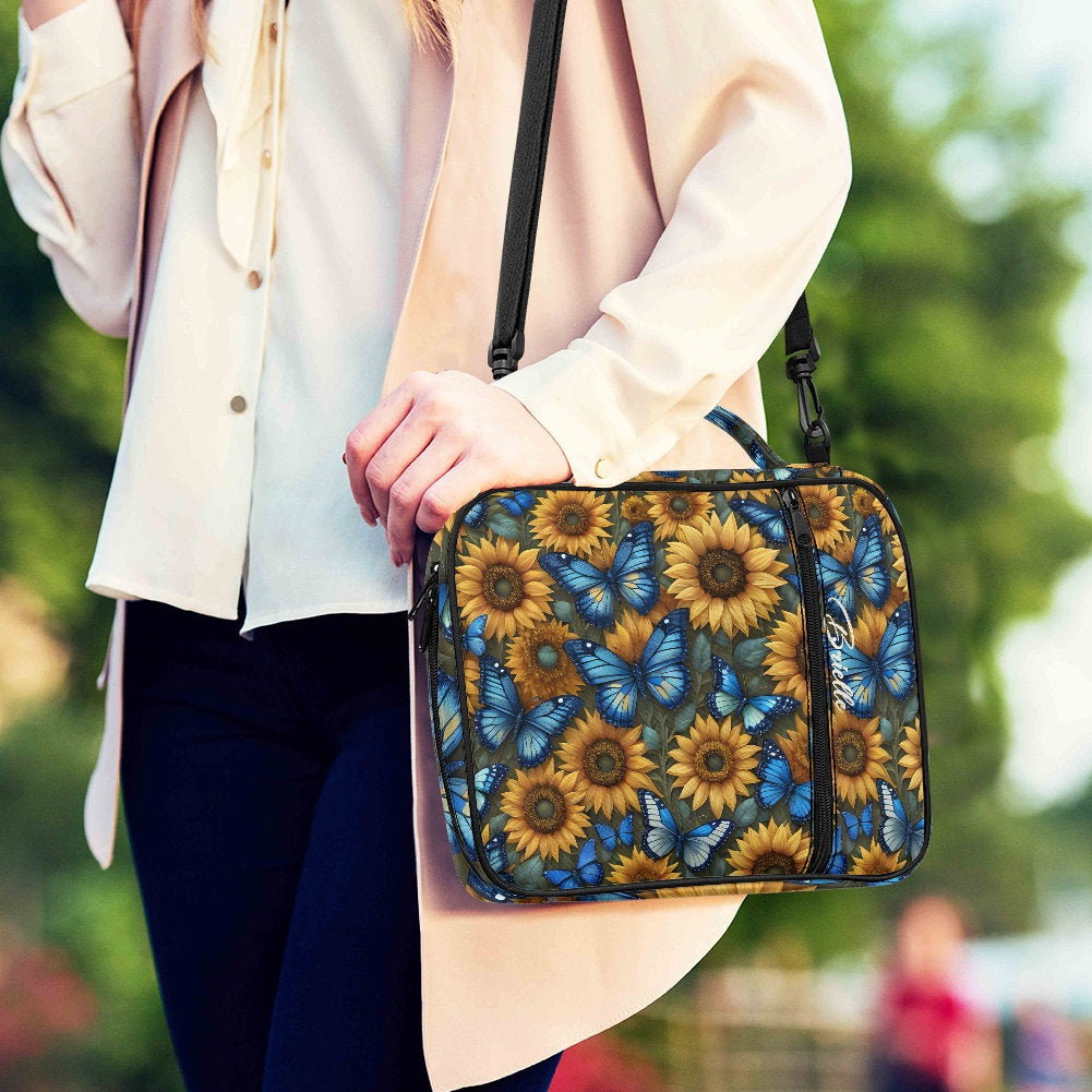 sunflower butterfly bible bag case