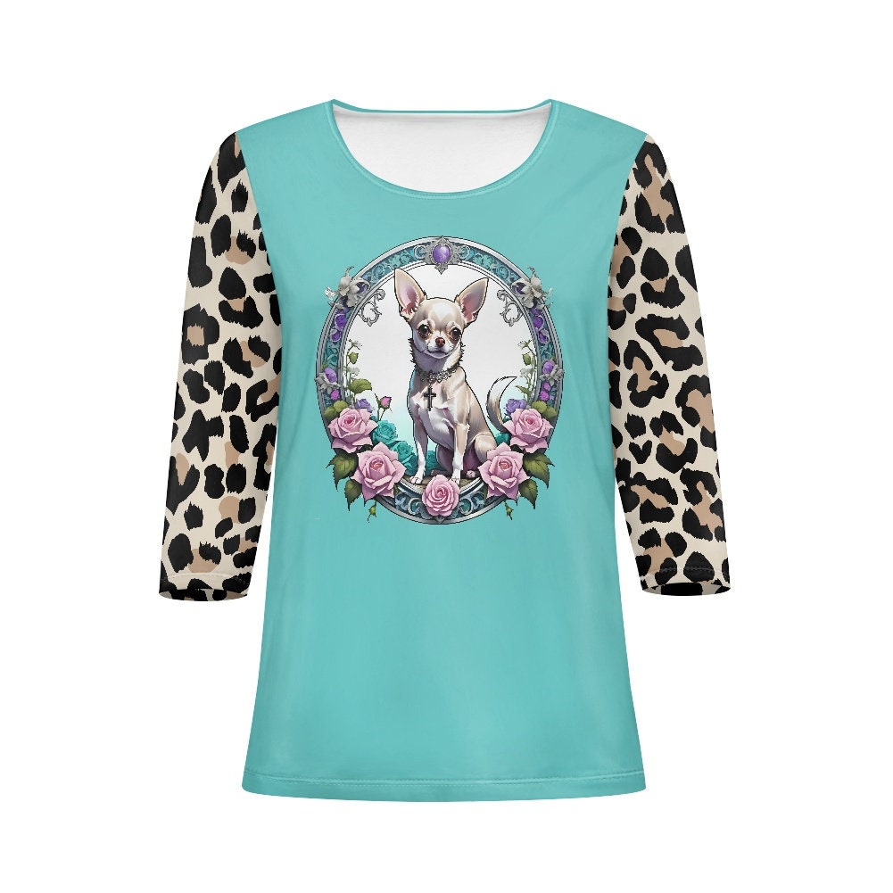 Womens chihuahua leopard print shirt