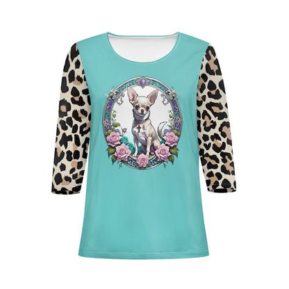 Womens chihuahua leopard print shirt