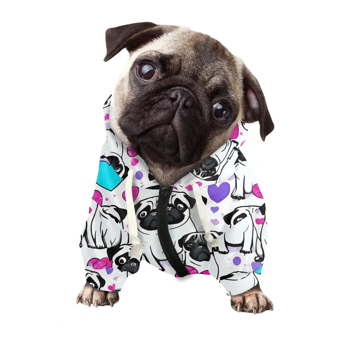 Pug hoodie Pug print Pug hoodie for pugs