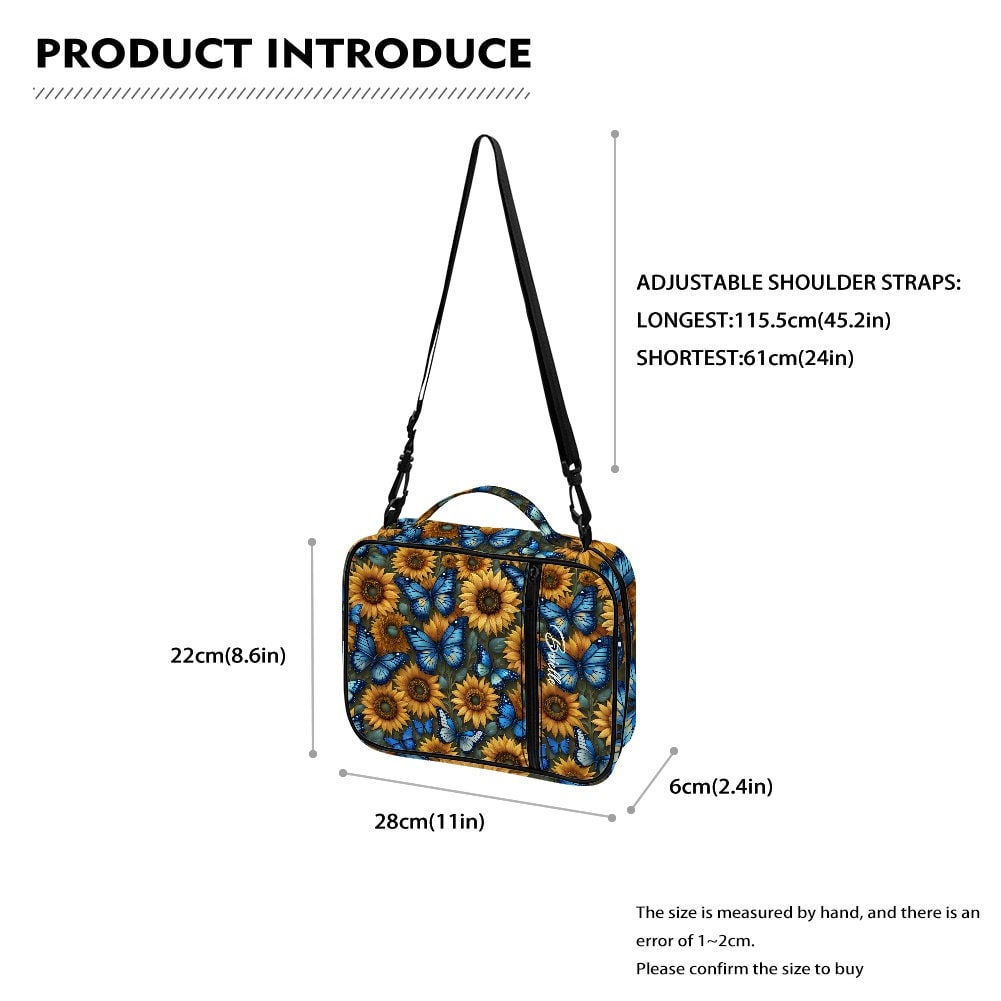 sunflower butterfly bible bag case