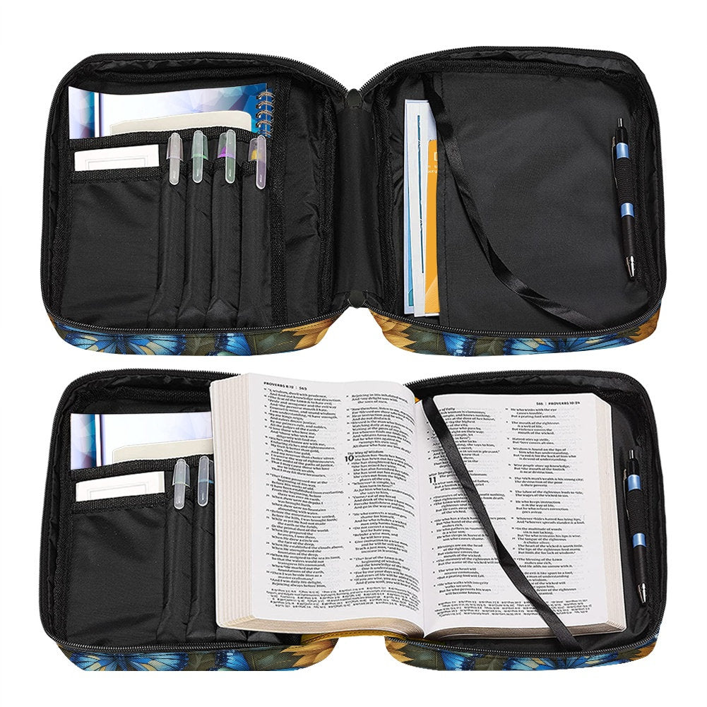 sunflower butterfly bible bag case
