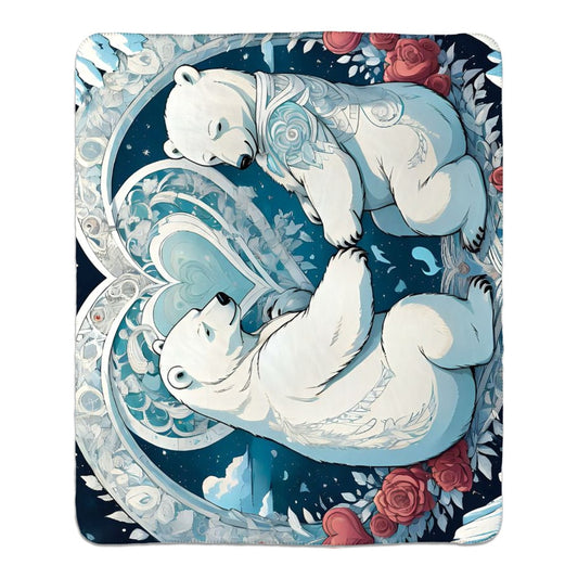 Polar Bear Fleece Sherpa Blankets