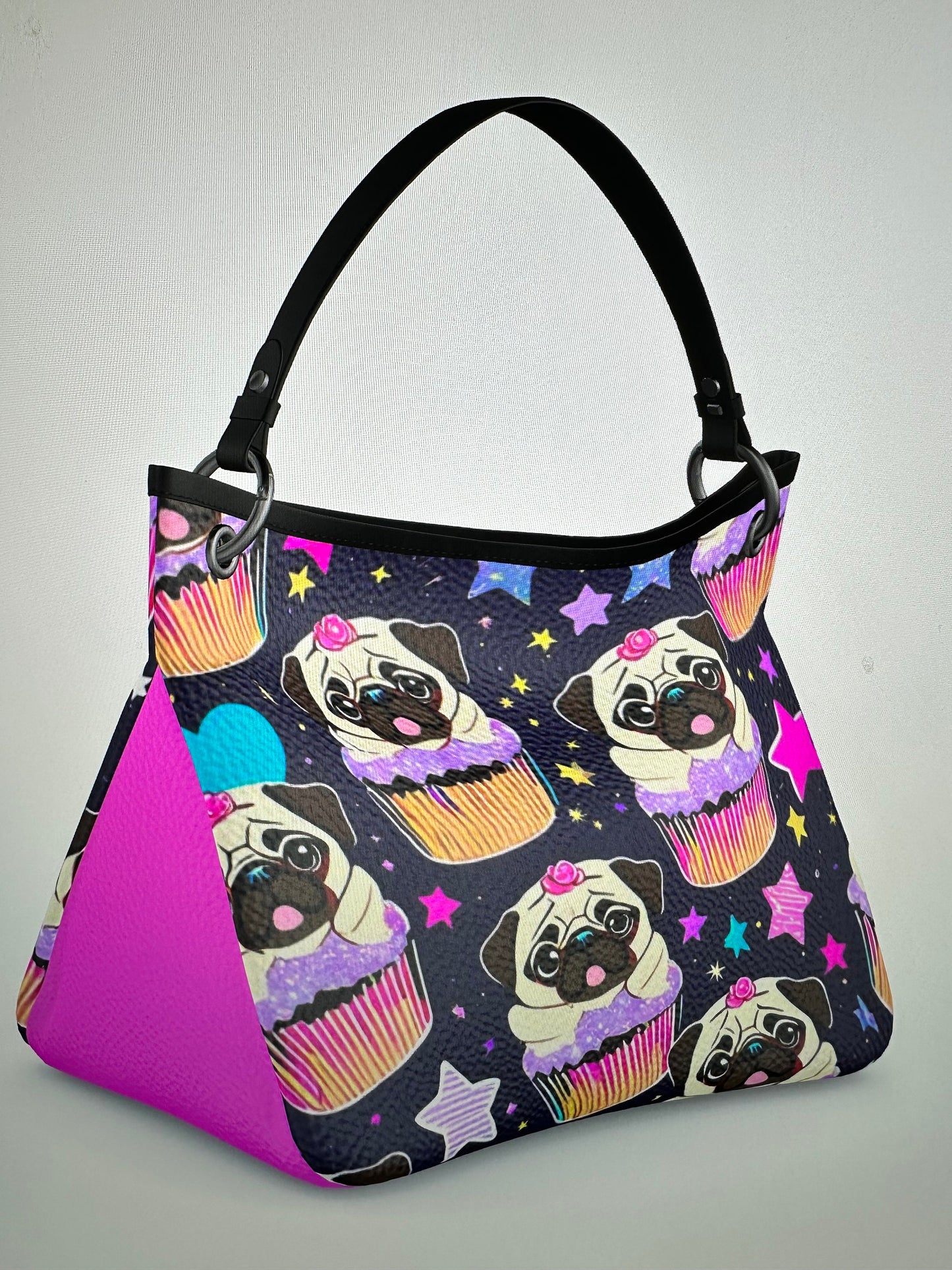 pug cupcake genuine napa leather handmade purse bag