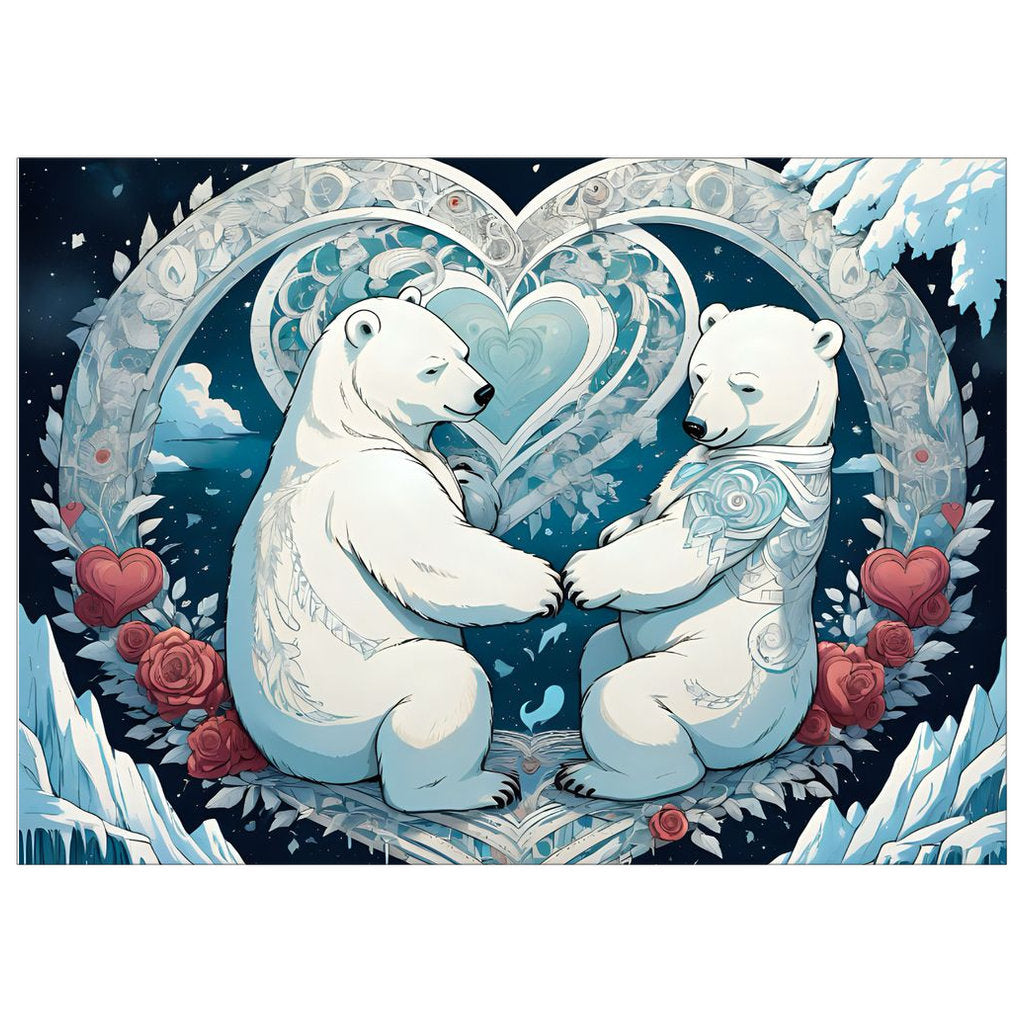 Polar Bear Valentine Cards Flat Cards