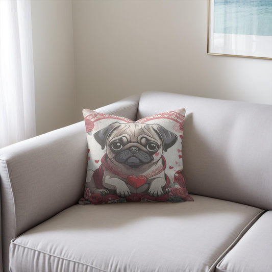 Pug Woven Pillows