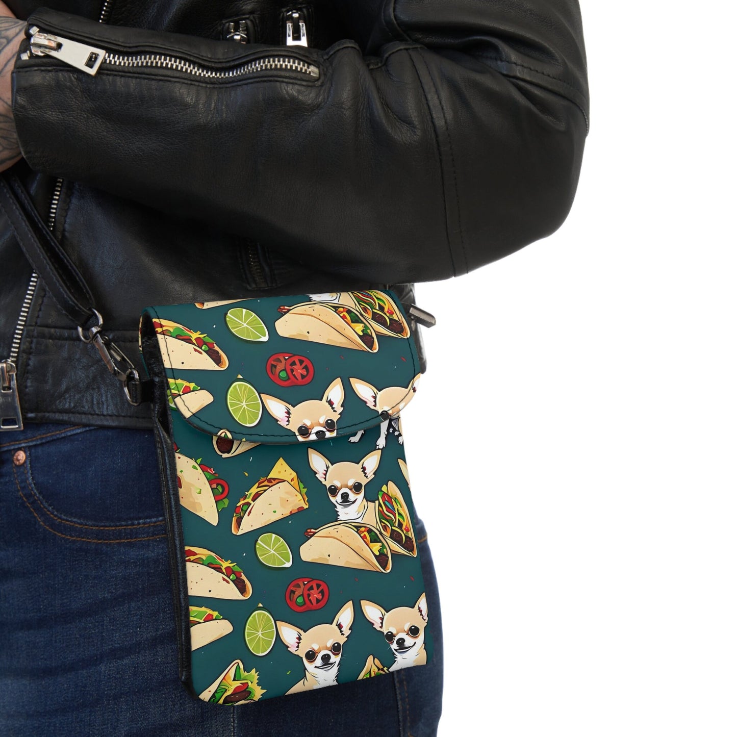 chihuahua taco Small Cell Phone Wallet