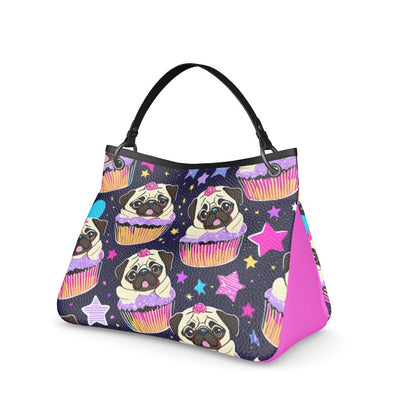 pug cupcake genuine napa leather handmade purse bag