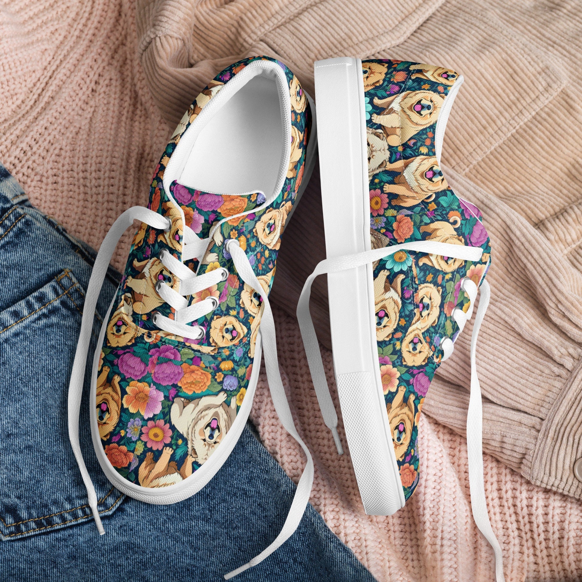 Corgi Women’s lace-up canvas shoes
