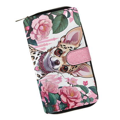 Pink leopard print chihuahua wallet