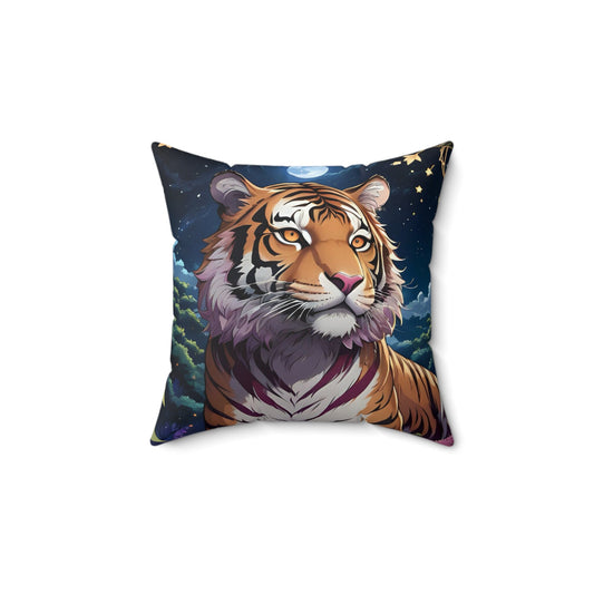 Tiger Faux Suede Square Pillow