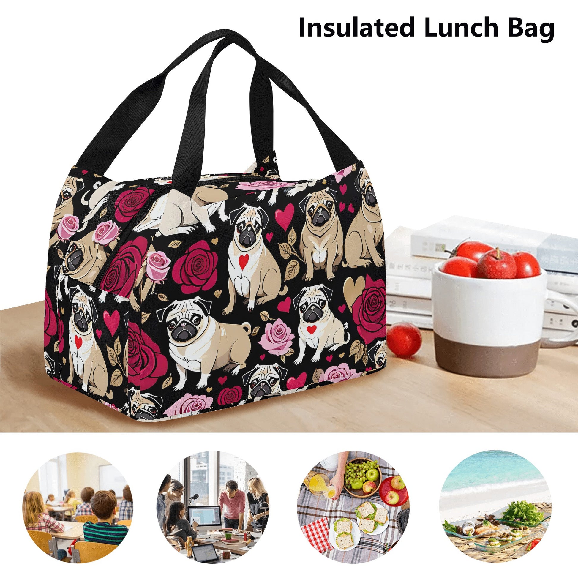 Pug Portable Tote Lunch Bag