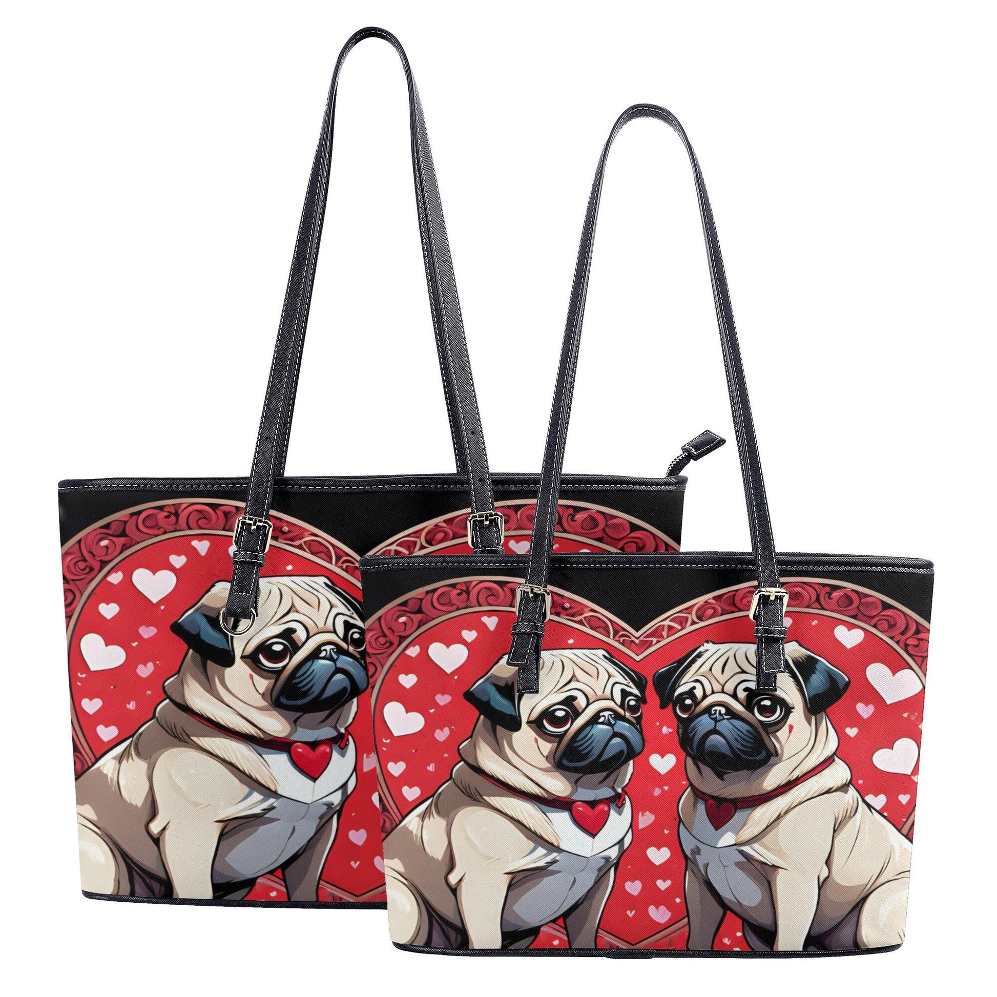 Pugs Fashion PU Tote Bags