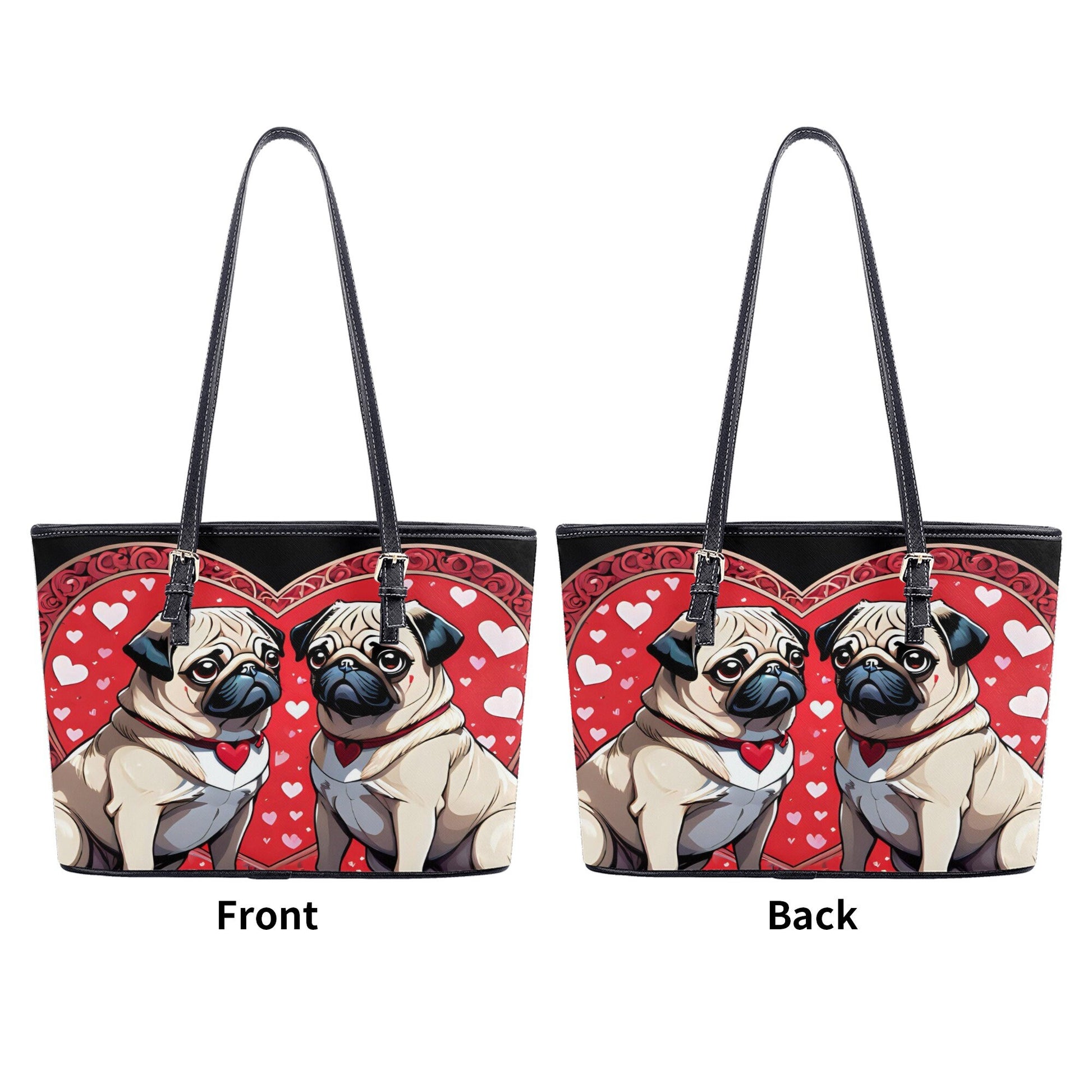 Pugs Fashion PU Tote Bags