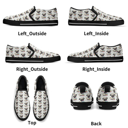 Pug Women's Slip On Shoes