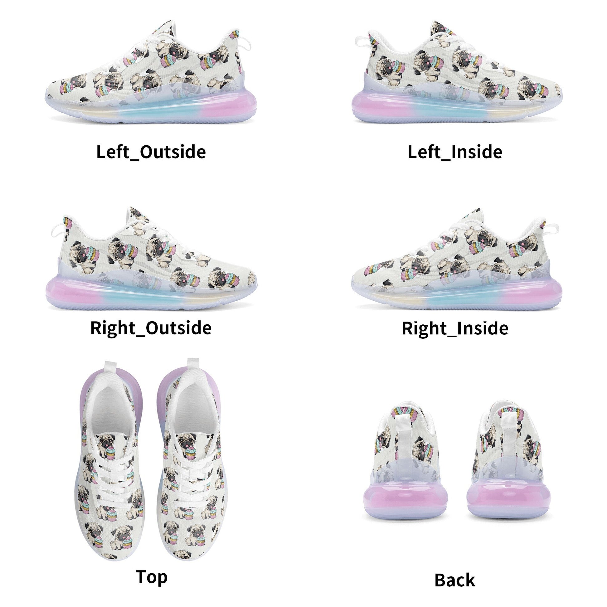 Pug Women's Rainbow Atmospheric Cushion Running Shoes