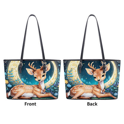 Deer Fashion PU Tote Bags