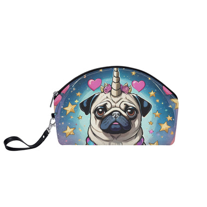 Unicorn Pug Curved Cosmetic Bag