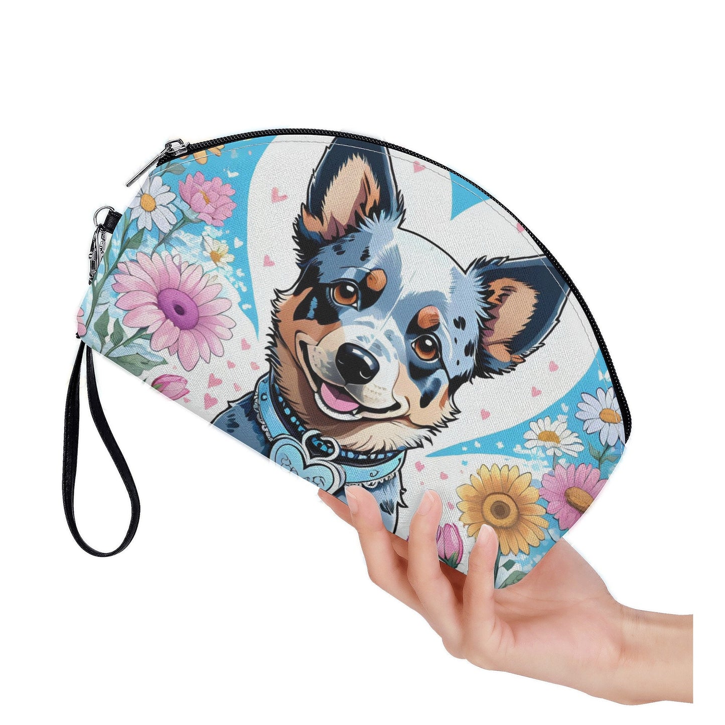 Blue Heeler Curved Cosmetic Bag