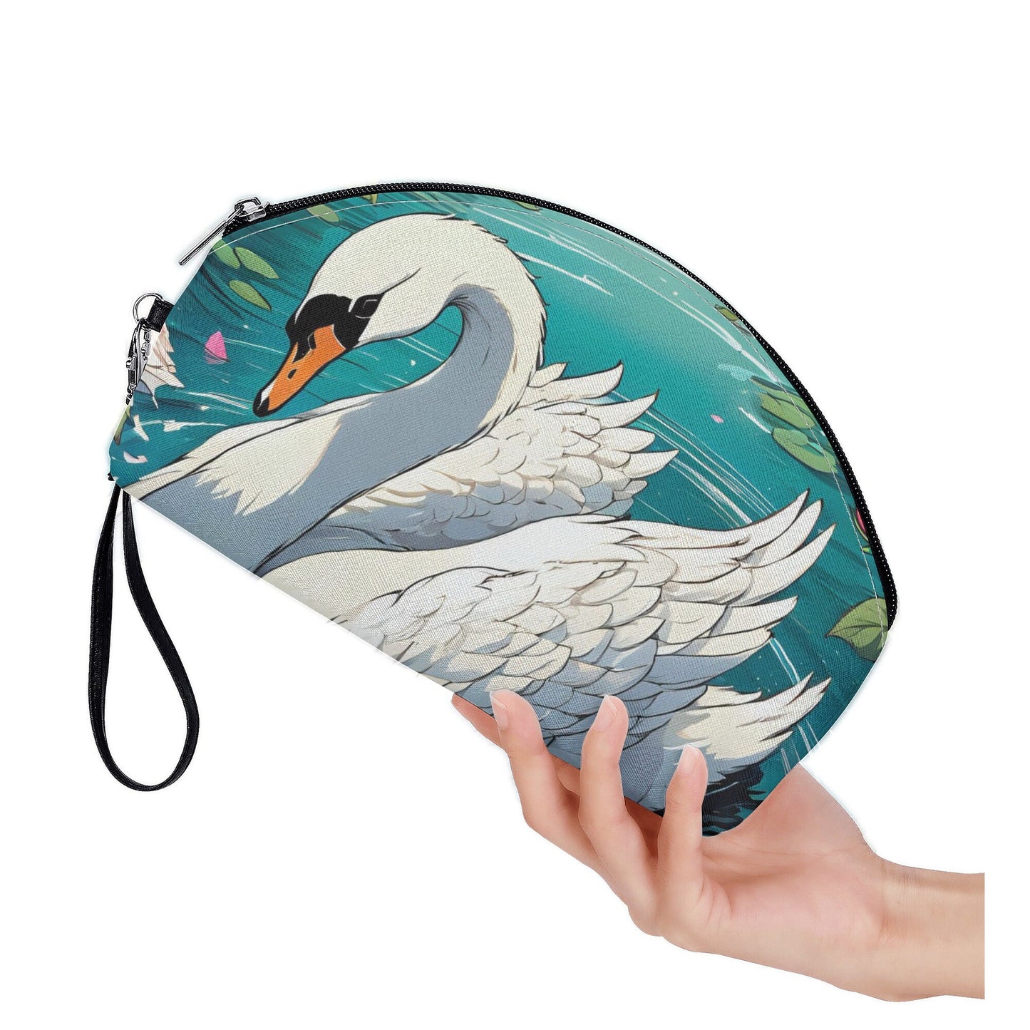 Swan Curved Cosmetic Bag