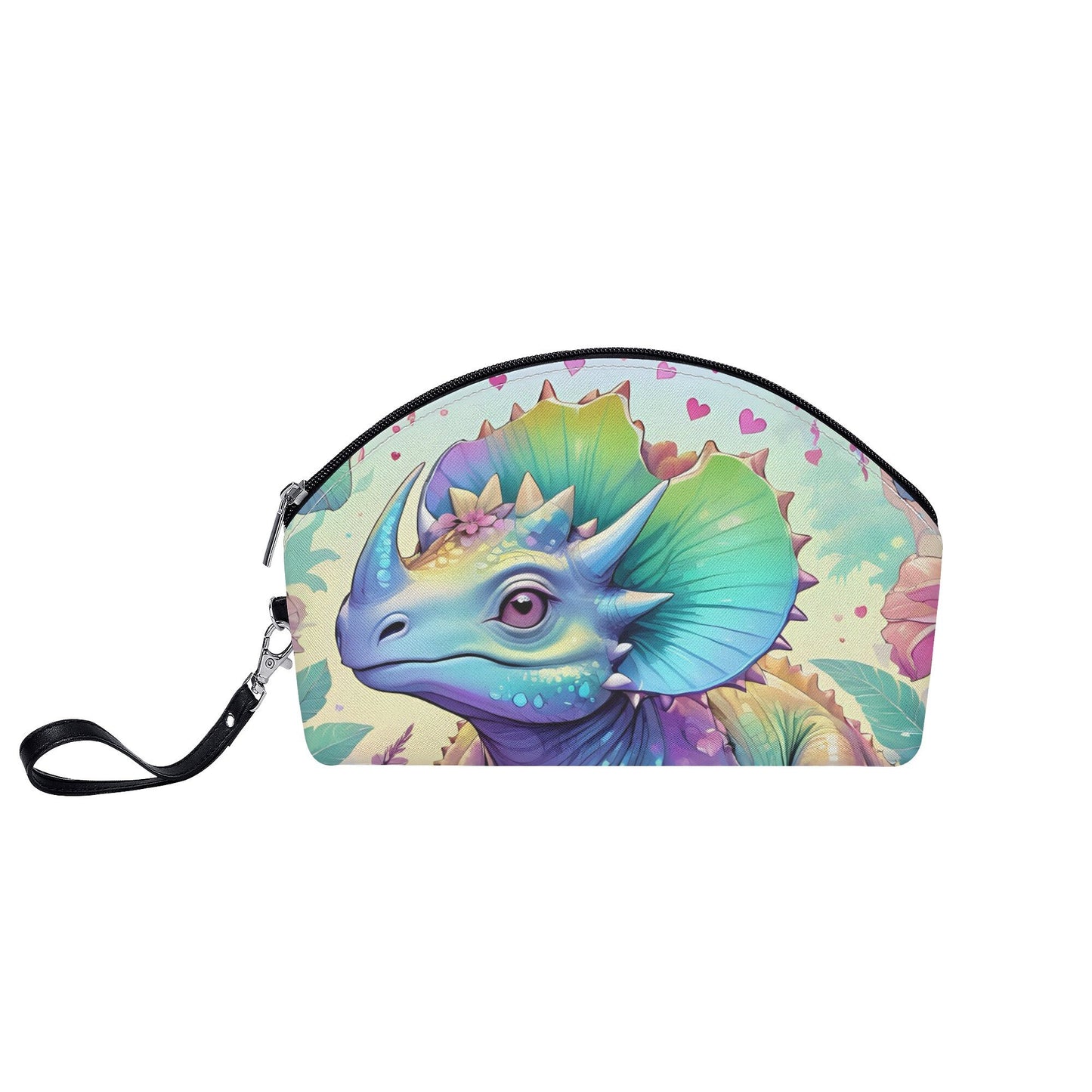 Dino Dinosaur Curved Cosmetic Bag