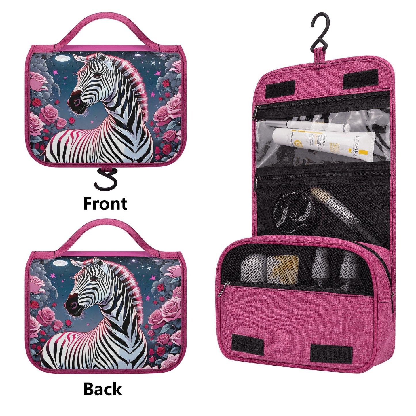 Zebra Toiletry Cosmetic Travel Bag