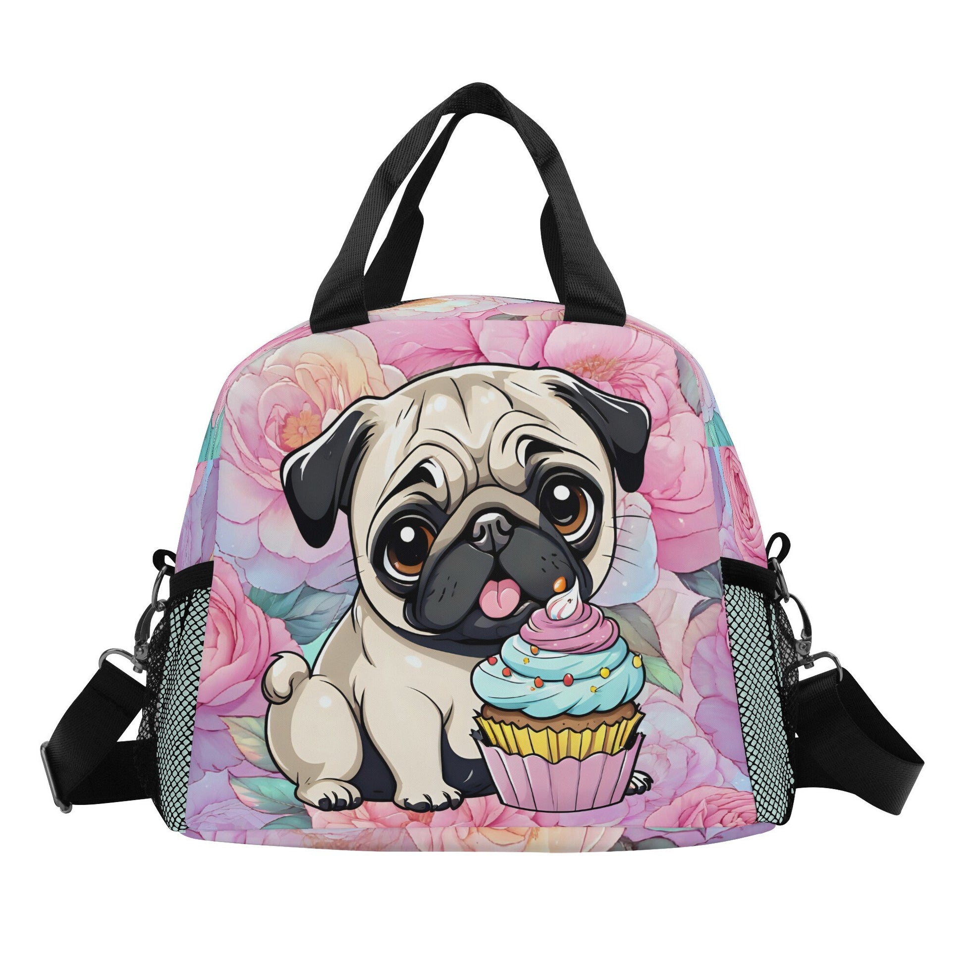 Pug Lunch Bag pug lunch tote pug lunch hand bag