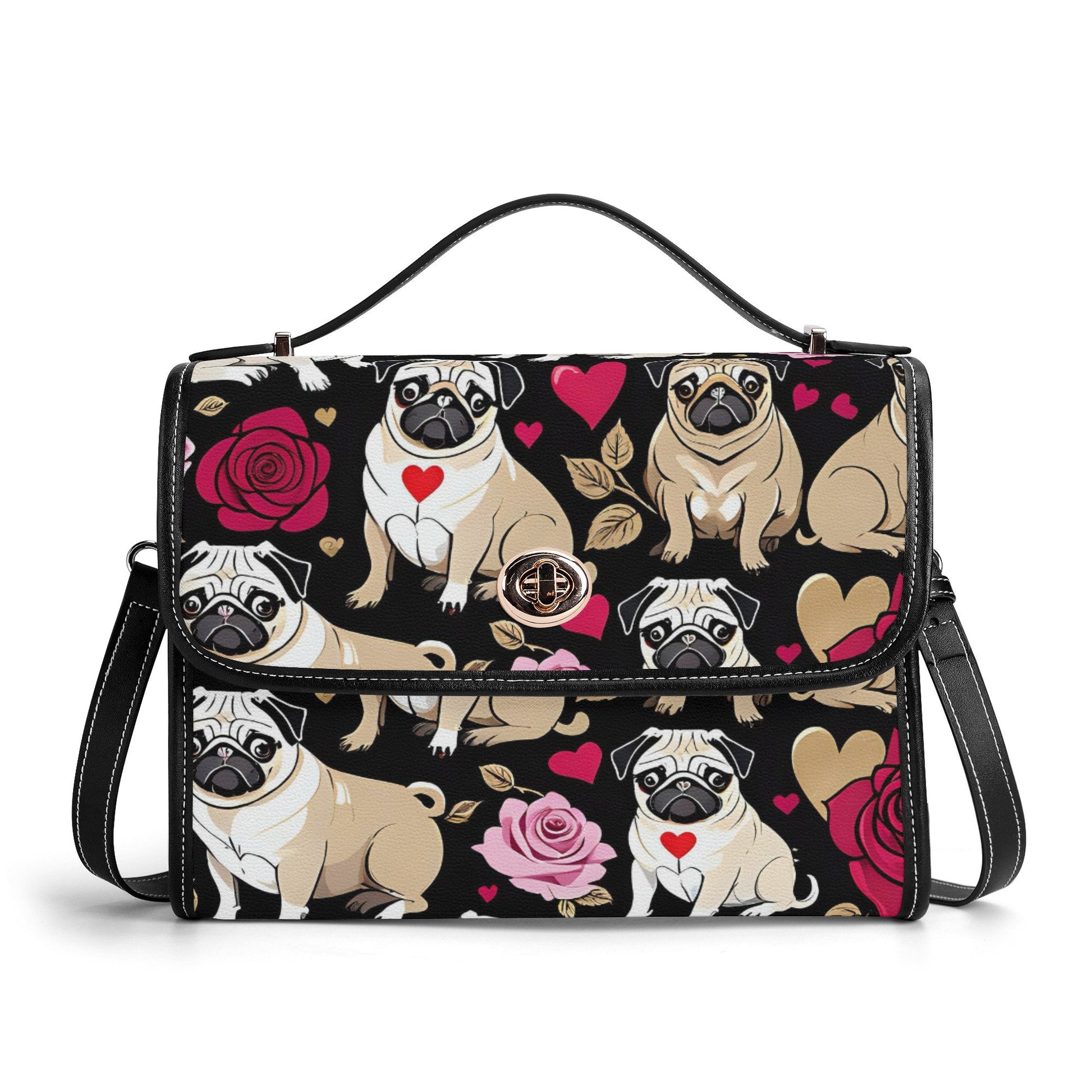 Pug PU Leather Satchel Bag
