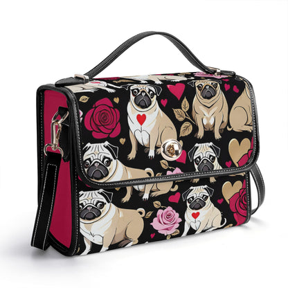 Pug PU Leather Satchel Bag