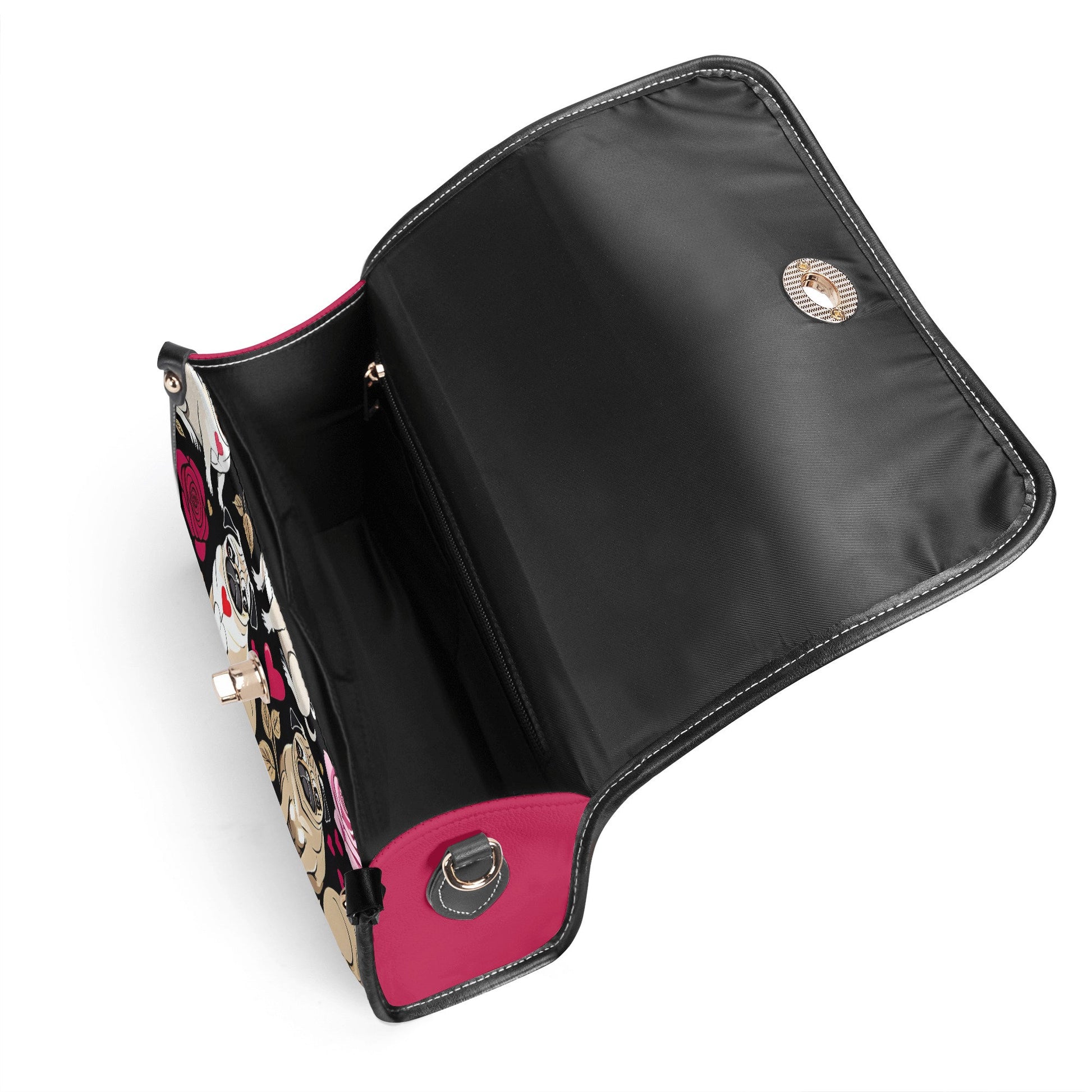 Pug PU Leather Satchel Bag