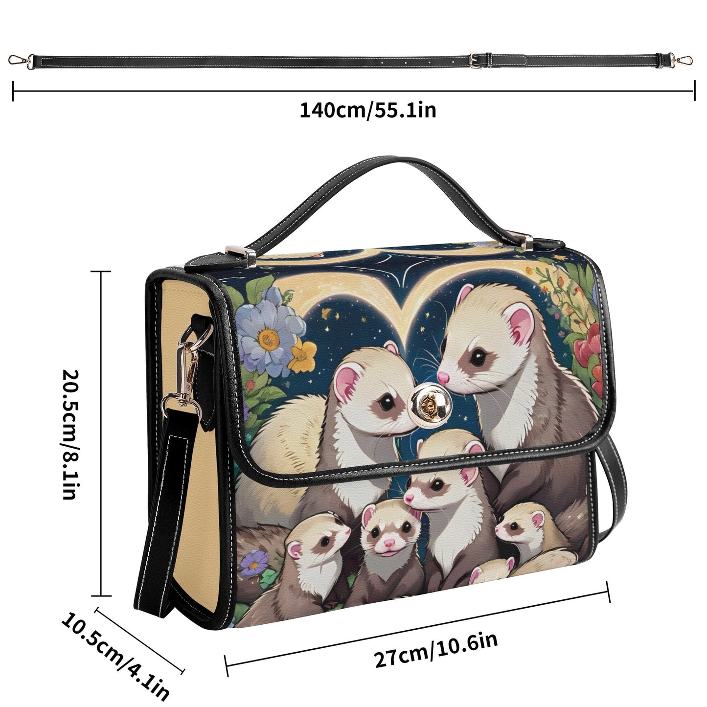 ferret PU Leather Satchel Bag