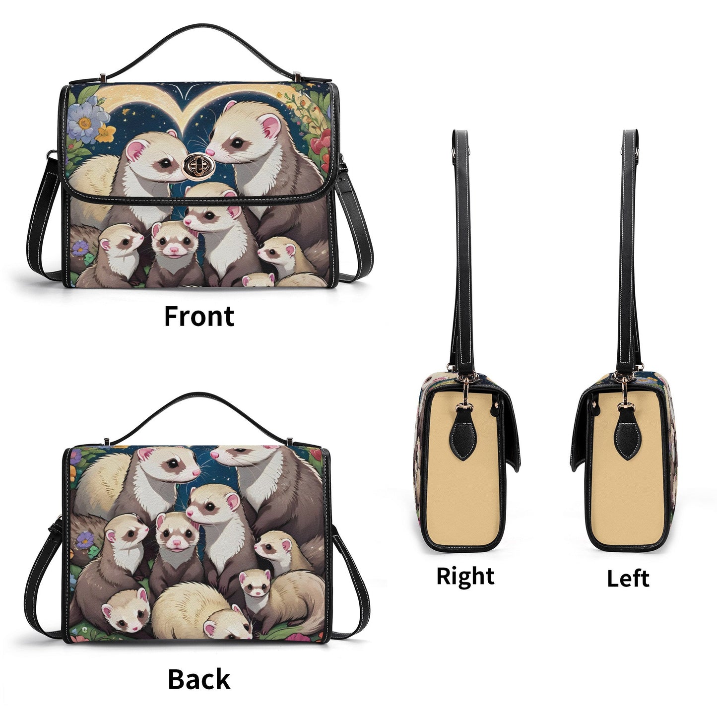 ferret PU Leather Satchel Bag