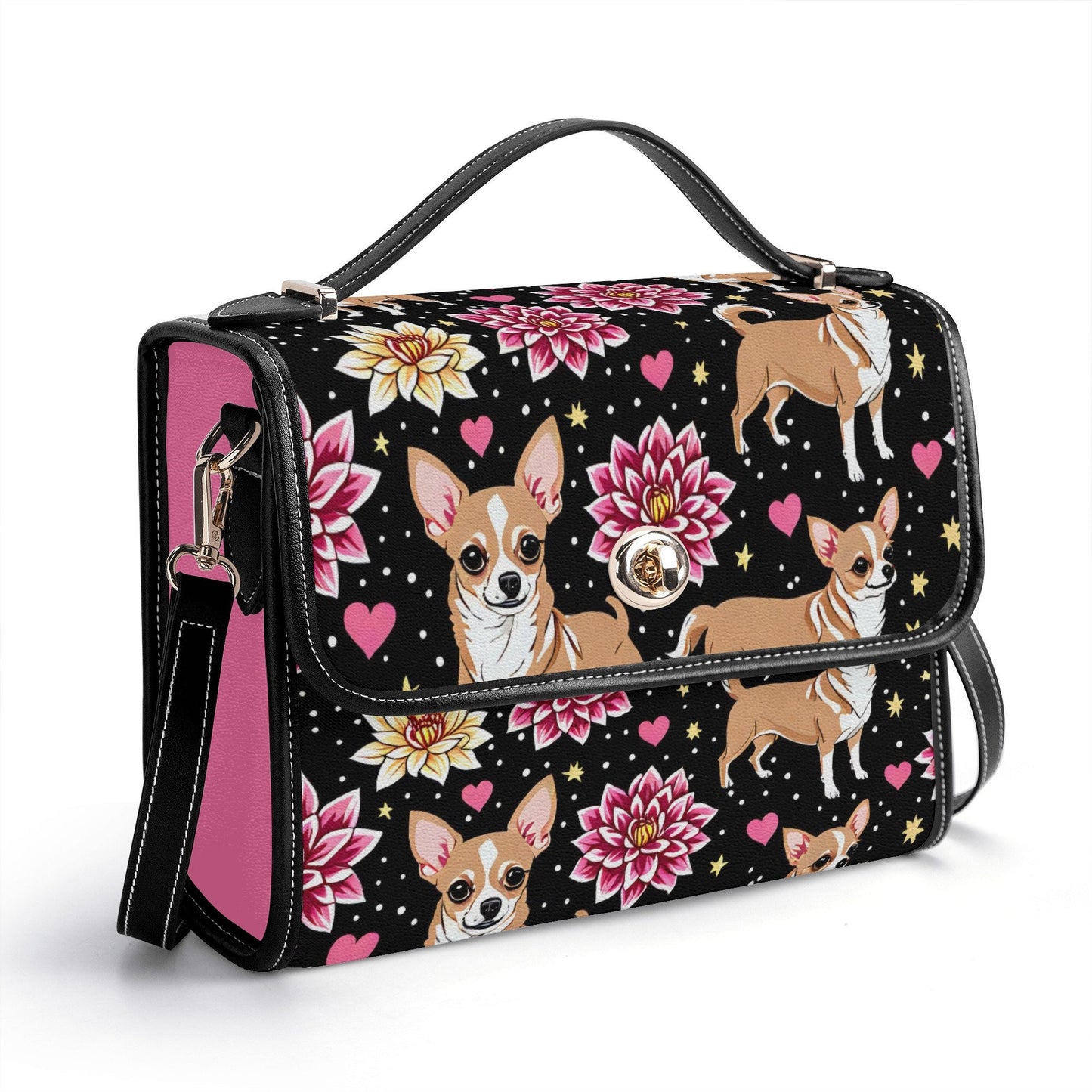 Chihuahua PU Leather Satchel Bag