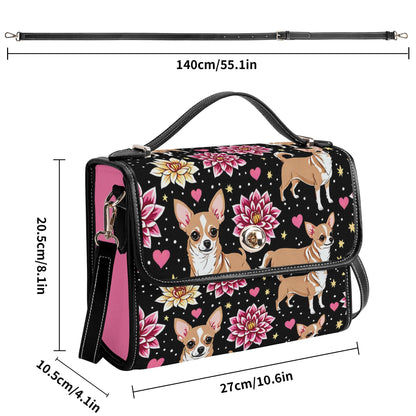 Chihuahua PU Leather Satchel Bag