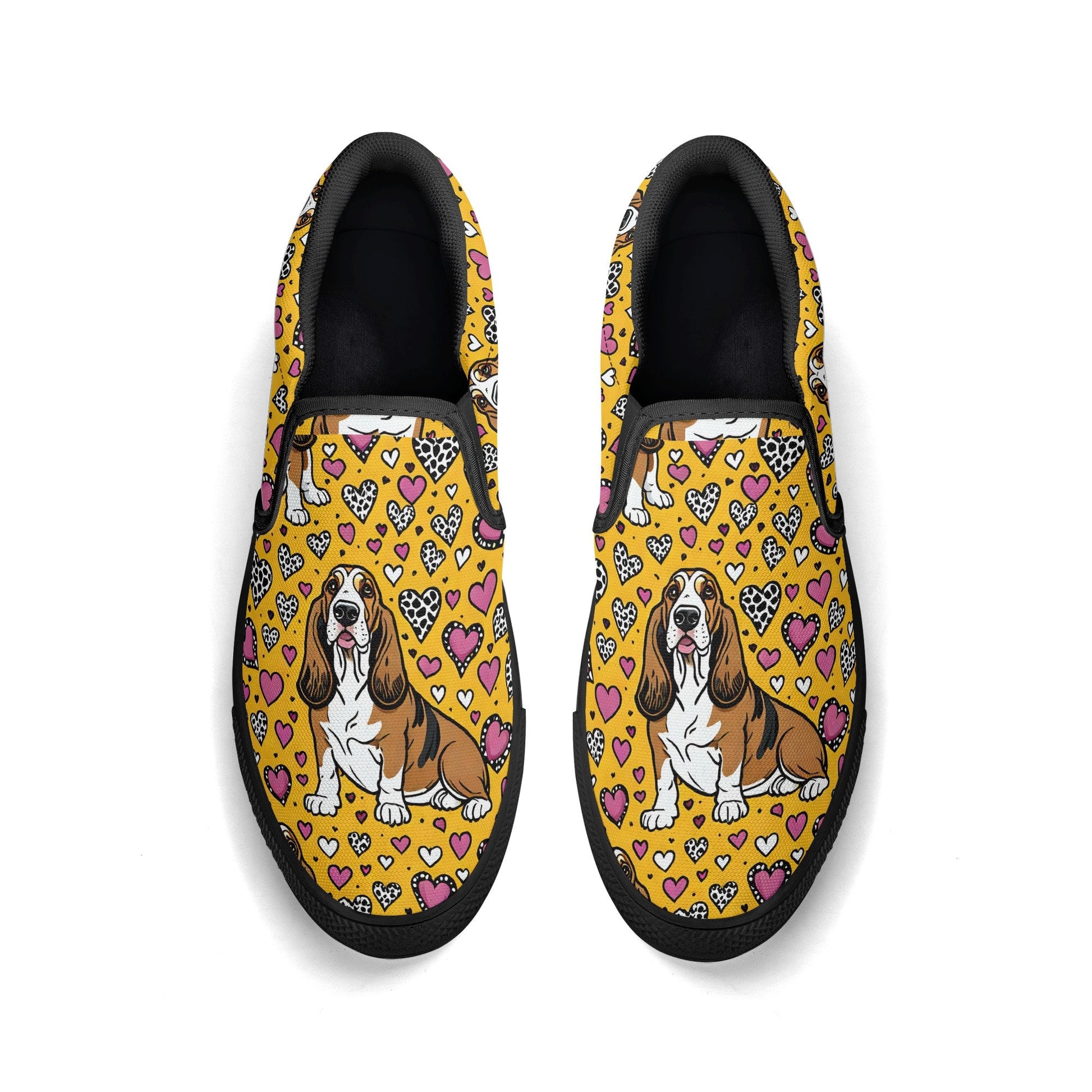 Basset Hound Women's Slip On Shoes