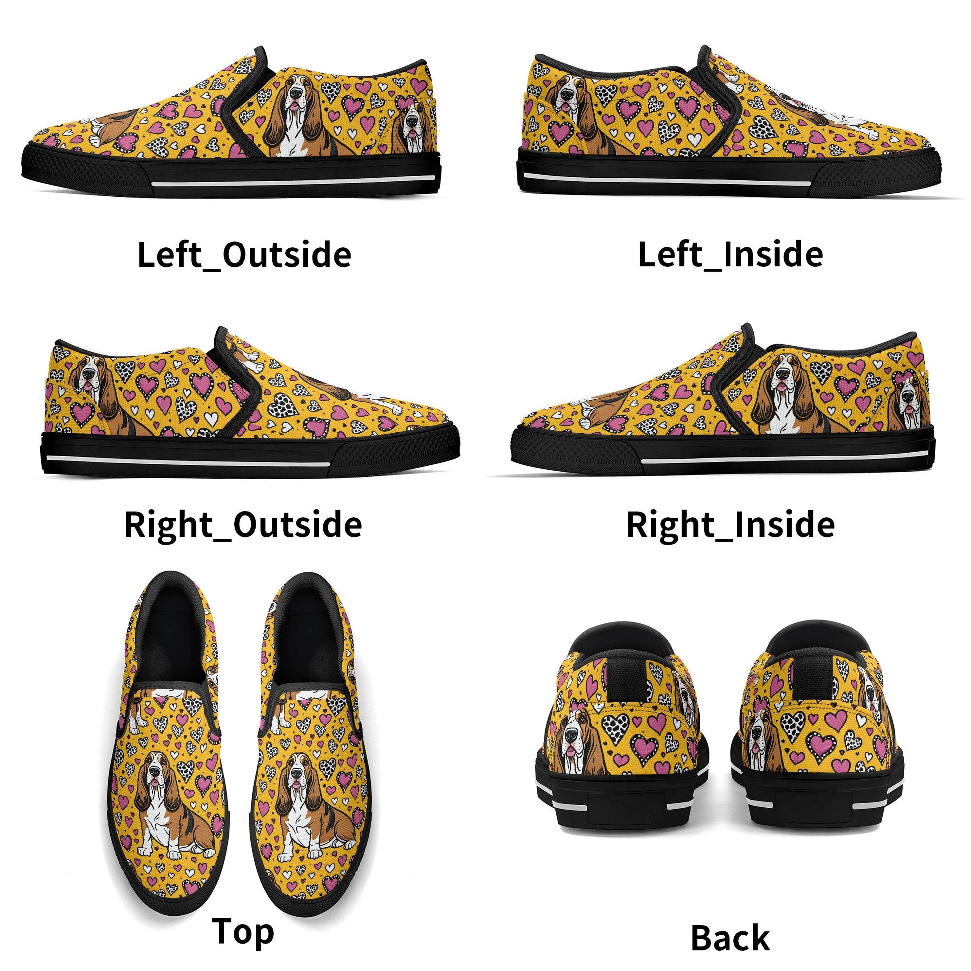 Basset Hound Women's Slip On Shoes