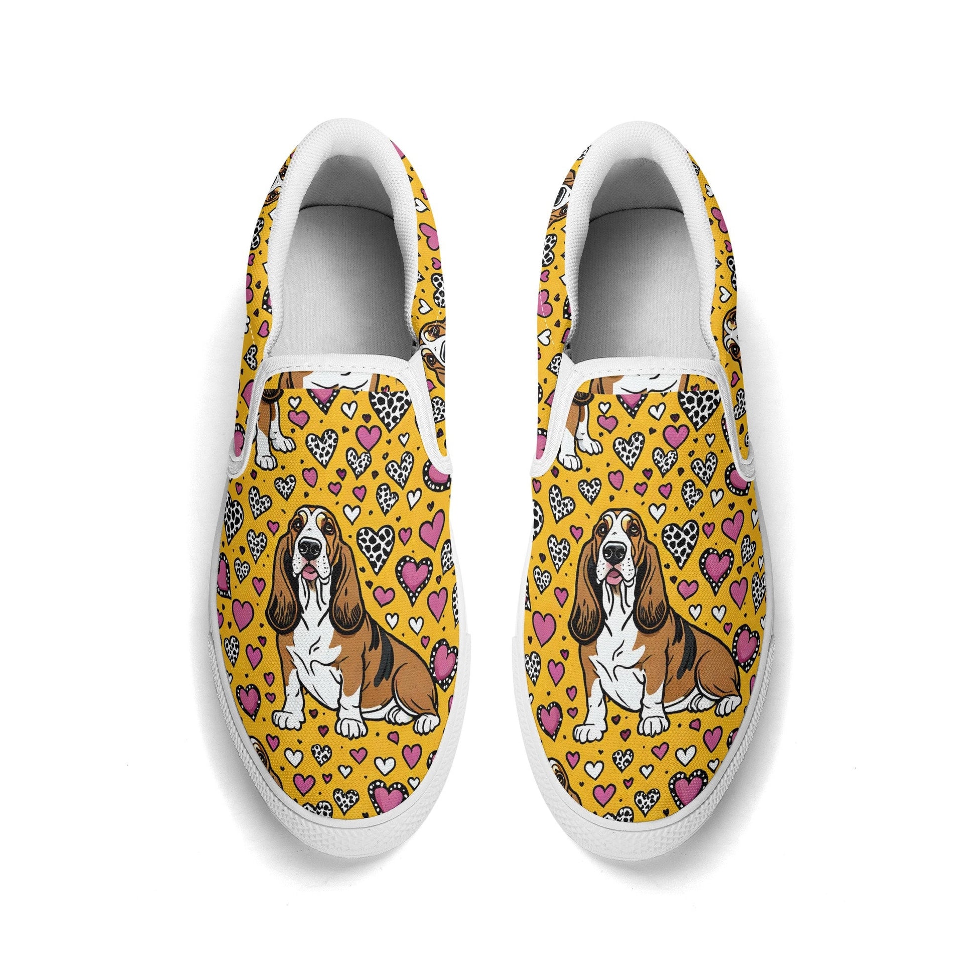 Basset Hound Women's Slip On Shoes