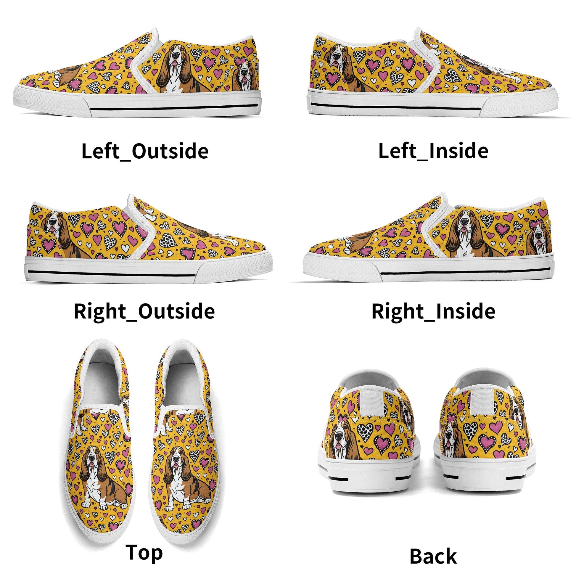 Basset Hound Women's Slip On Shoes