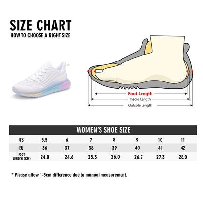 Pug Women's Rainbow Atmospheric Cushion Running Shoes